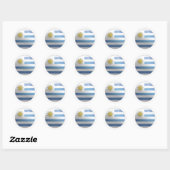 Uruguay Glossy Circle Flag Ronde Sticker (Vel)