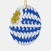Uruguay Gnarly Flag Keramisch Ornament (Rechts)