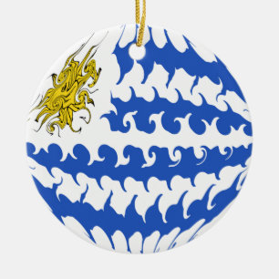 Uruguay Gnarly Flag Keramisch Ornament
