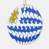 Uruguay Gnarly Flag Keramisch Ornament (Links)