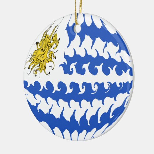 Uruguay Gnarly Flag Keramisch Ornament (Links)