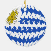 Uruguay Gnarly Flag Keramisch Ornament (Achterkant)