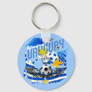 Uruguay grunge grafische tekenvoetbalcadeaus voor sleutelhanger