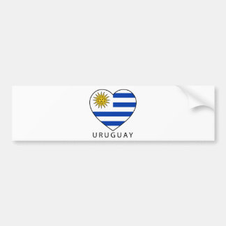 Uruguay Heart black URUGUAY Bumpersticker