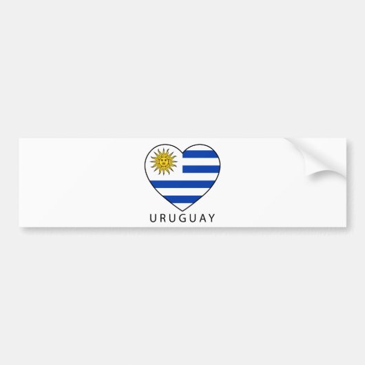 Uruguay Heart black URUGUAY Bumpersticker (Voorkant)