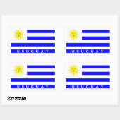 URUGUAY LAND VLAG SYMBOLEN NAAM TEKST RECHTHOEKIGE STICKER (Vel)
