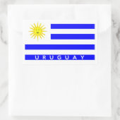 URUGUAY LAND VLAG SYMBOLEN NAAM TEKST RECHTHOEKIGE STICKER (Tas)