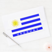 URUGUAY LAND VLAG SYMBOLEN NAAM TEKST RECHTHOEKIGE STICKER (Envelop)