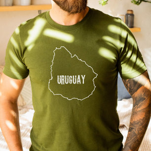 Uruguay Landkaart Grenslijn Uruguayaanse grens T-shirt