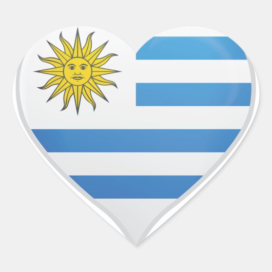 Uruguay liefde vlag trots hart sticker (Voorkant)