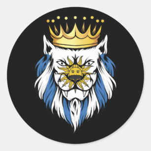 Uruguay Lion King Flag Ronde Sticker