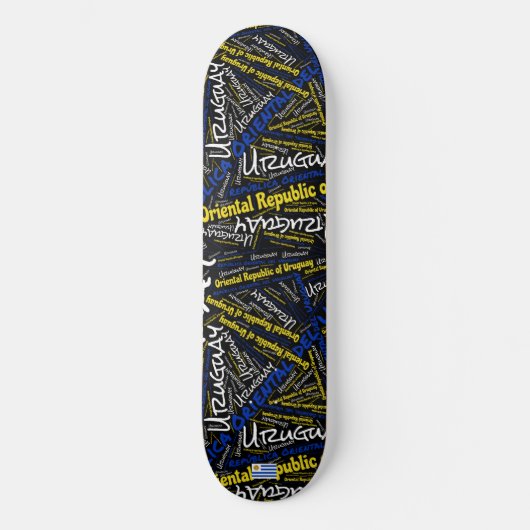 Uruguay National Pride Wordcloud Persoonlijk Skateboard (Voorkant)