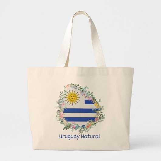 Uruguay Natuurlijk, Vlag, Celeste Grote Tote Bag (Voorkant)