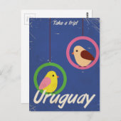 Uruguay-poster voor vintonijnreizen briefkaart (Voorkant / Achterkant)