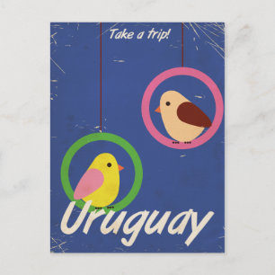 Uruguay-poster voor vintonijnreizen briefkaart