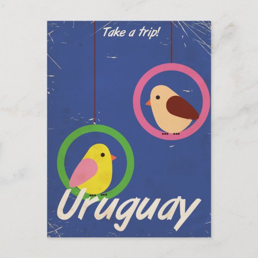 Uruguay-poster voor vintonijnreizen briefkaart (Voorkant)