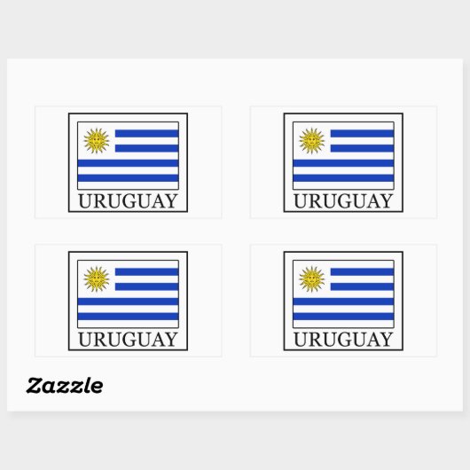 Uruguay Rechthoekige Sticker (Vel)