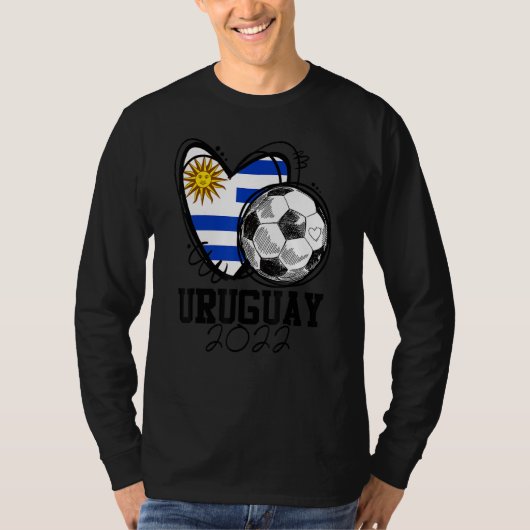 Uruguay Soccer Uruguayan Flag Love Country Pride H T-shirt (Voorkant)