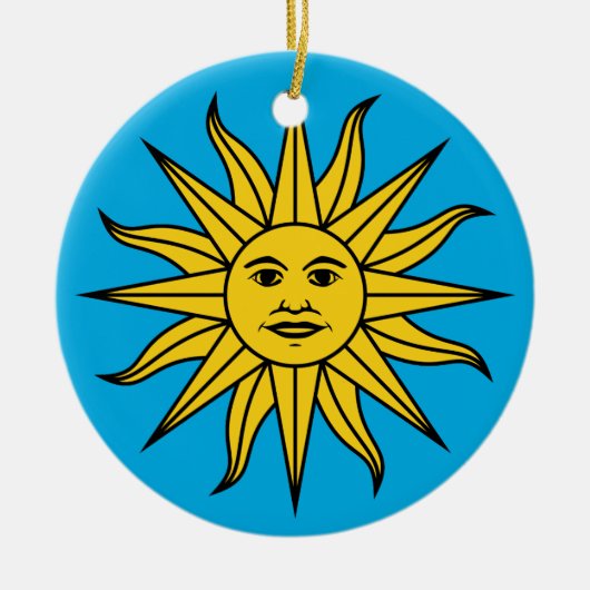 Uruguay Sol de Mayo Keramisch Ornament (Voorkant)