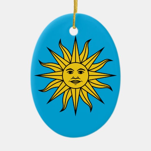 Uruguay Sol de Mayo Keramisch Ornament (Voorkant)