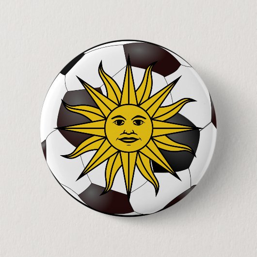 Uruguay "Sol de Mayo" Ronde Button 5,7 Cm (Voorkant)