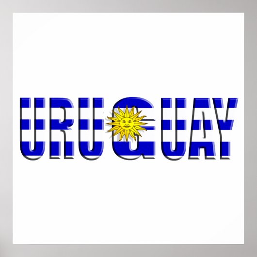 Uruguay Sun Logo vlag van Uruguay-logo Poster (Voorkant)
