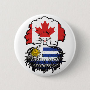 Uruguay Uruguayaan Canadese Canada Boomwortels Vla Ronde Button 5,7 Cm
