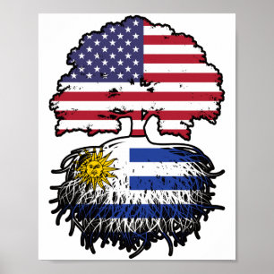 Uruguay Uruguayaanse Amerikaanse vlag - Boomboomst Poster