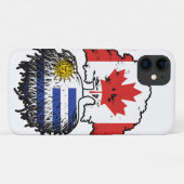 Uruguay Uruguayaanse Canadese vlag over boomstamme Case-Mate iPhone Case (Achterkant (horizontaal))