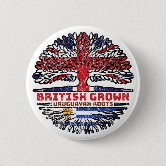 Uruguay Uruguayaanse UK - Britse boom Ronde Button 5,7 Cm (Voorkant)