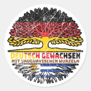 Uruguay Uruguayisch Deutschland Baum Ronde Sticker