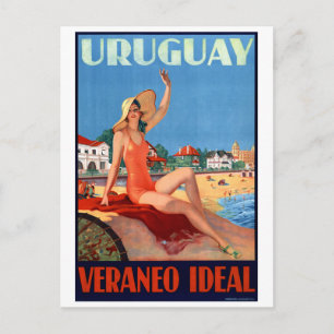 Uruguay Veraneo Ideal Vintage Travel Poster Briefkaart