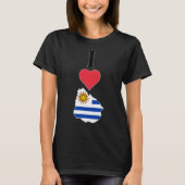 Uruguay Vertical I Love Uruguayan Flag Map Womens T-shirt (Voorkant)