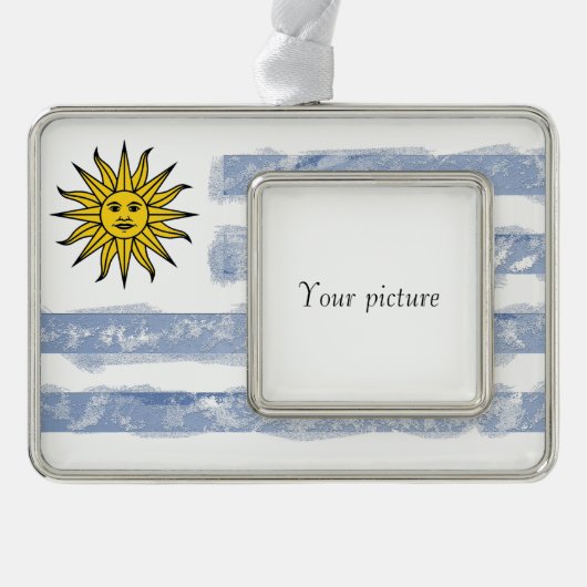 Uruguay Verzilverd Omlijst Ornament (Voorkant)