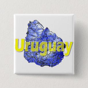 Uruguay Vierkante Button 5,1 Cm