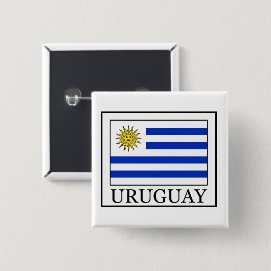 Uruguay Vierkante Button 5,1 Cm (Voorkant /achterkant)