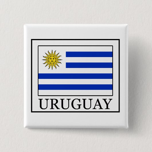 Uruguay Vierkante Button 5,1 Cm (Voorkant)