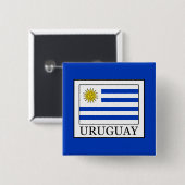 Uruguay Vierkante Button 5,1 Cm (Voorkant /achterkant)