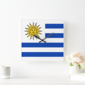 Uruguay vlag Banda Oriental Vierkante Klok (Huis)