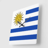 Uruguay vlag Banda Oriental Vierkante Klok (Hoek)
