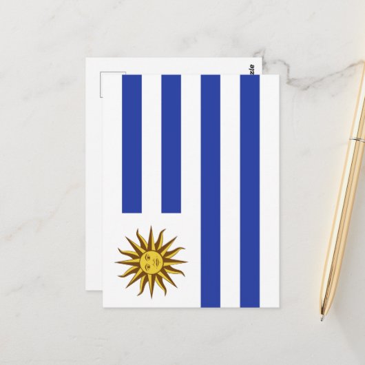 Uruguay-vlag Briefkaart (Voorkant / Achterkant in situ)