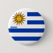 Uruguay Vlag Charmante Patriottische Button (Voorkant)
