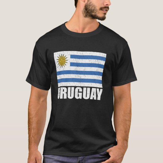 Uruguay Vlag Grunge  Souvenir Uruguay T-shirt (Voorkant)