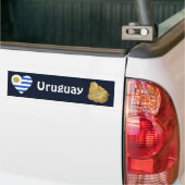 Uruguay Vlag Hart + Landkaart Bumpersticker (Op Truck)