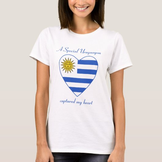 Uruguay Vlag Hartendief T-Shirt (Voorkant)