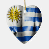 Uruguay Vlag Hartvormige Siering Keramisch Ornament (Rechts)
