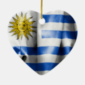 Uruguay Vlag Hartvormige Siering Keramisch Ornament (Achterkant)