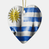 Uruguay Vlag Hartvormige Siering Keramisch Ornament (Links)