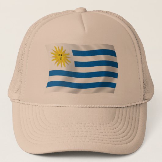 Uruguay Vlag Hoed Trucker Pet (Voorkant)