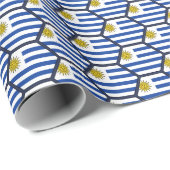 Uruguay-vlag Honingraat — Verpakkingspapier Cadeaupapier (Rol Hoek)